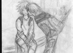 Fonds d'cran Art - Crayon NIco et Benji : kiss