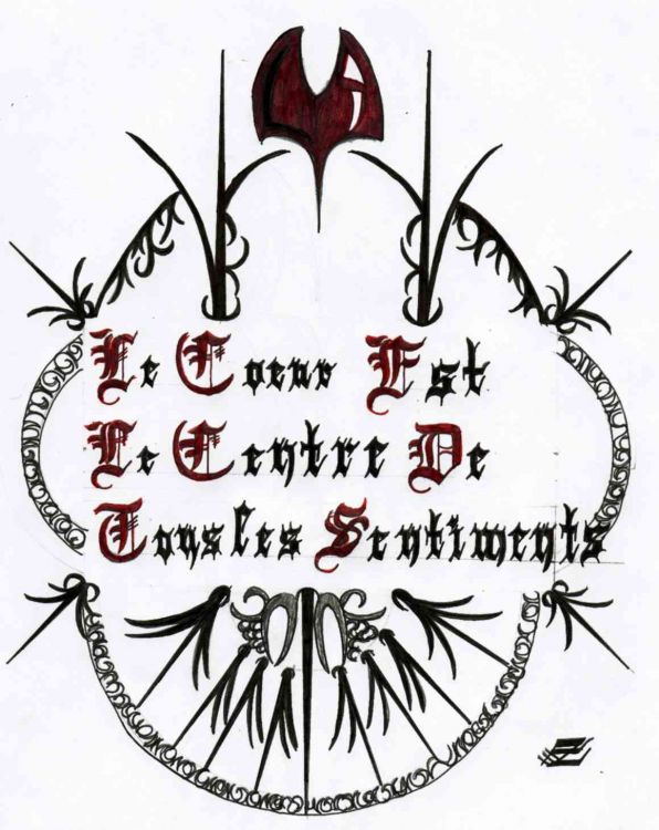 Fonds d'cran Art - Crayon Calligraphie The heart..............;