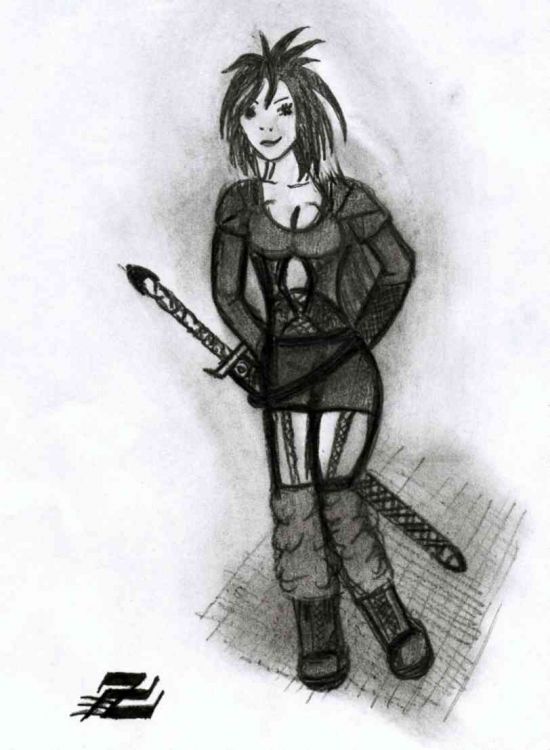 Fonds d'cran Art - Crayon Manga - Personnages The warrior girl