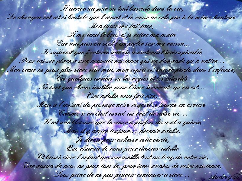 Wallpapers Digital Art Poetry - Texts Laisser place  l'me d'adulte