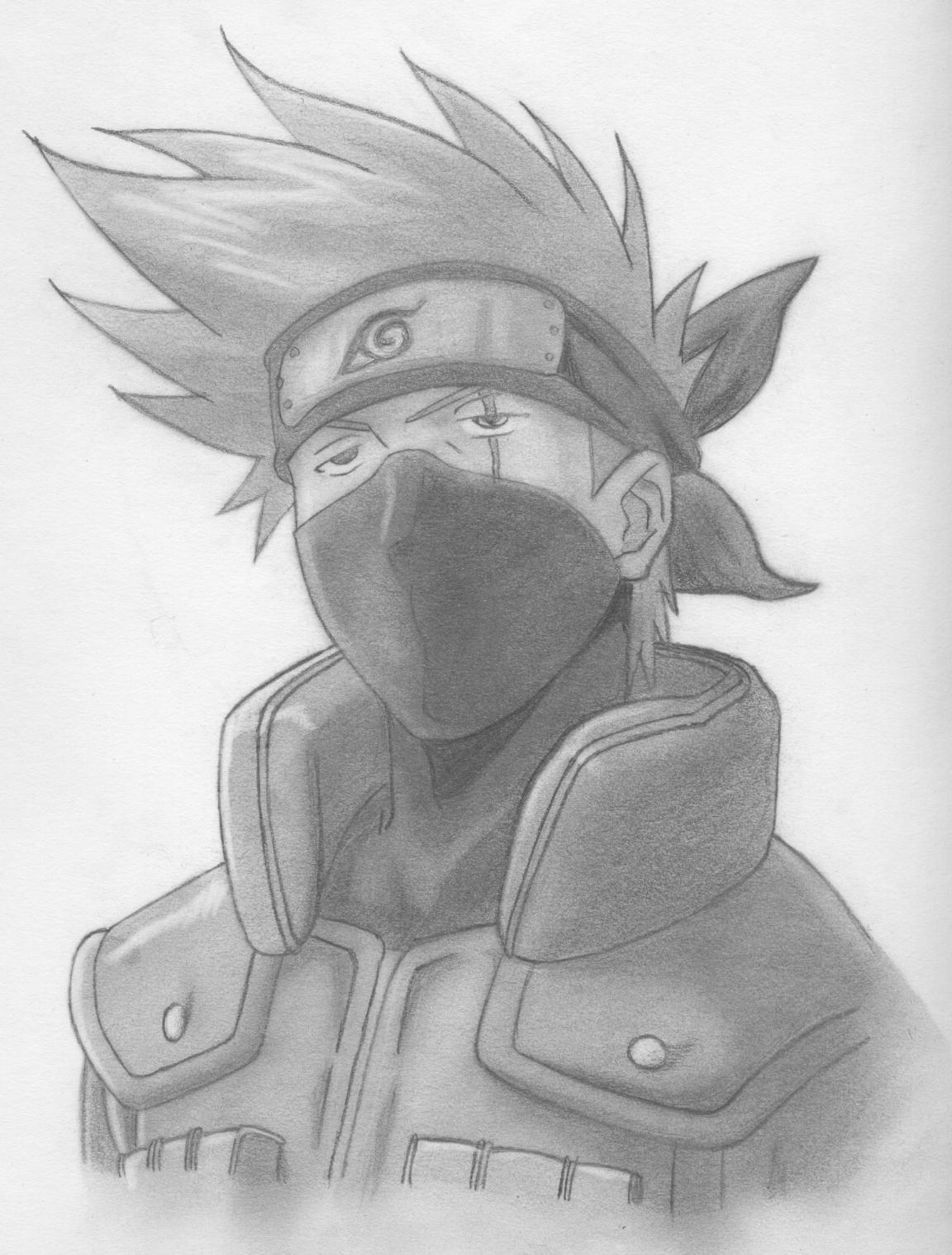 Fonds d'cran Art - Crayon Manga - Naruto Kakashi