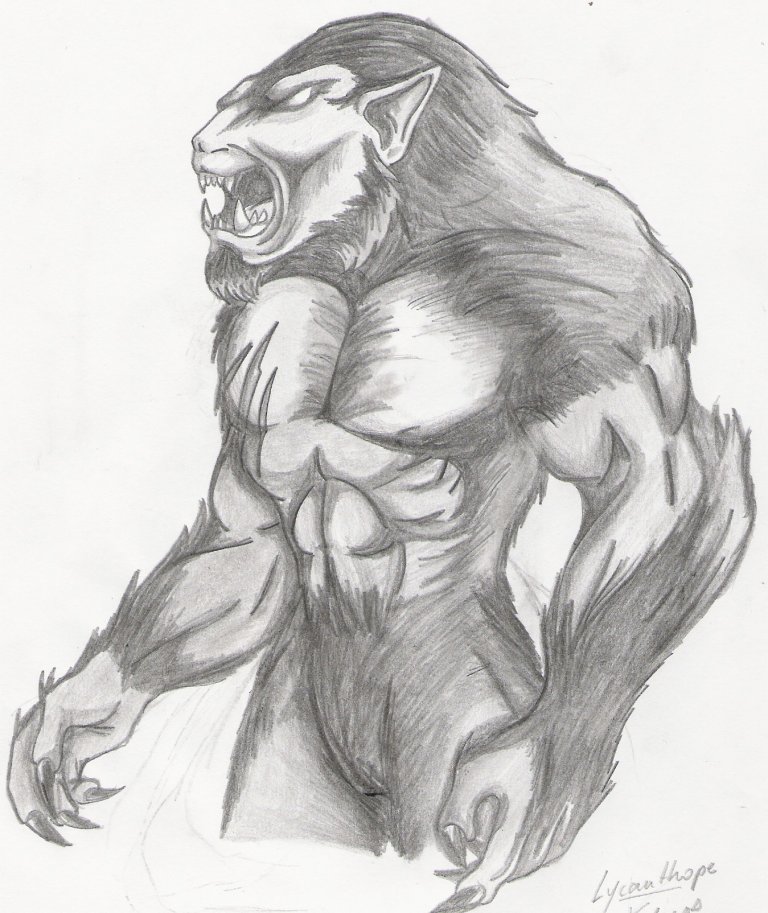 Fonds d'cran Art - Crayon Fantasy - Loups-Garous Lycanthrope