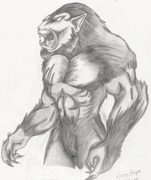 Wallpapers Art - Pencil Fantasy - Werewolves Lycanthrope