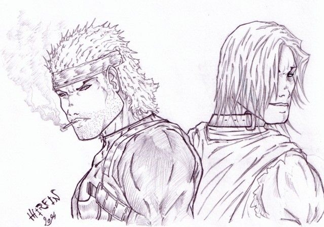 Fonds d'cran Art - Crayon BDs - Personnages Solid Snake et Dante