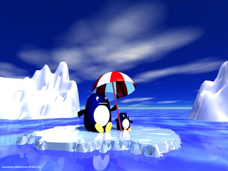 Wallpapers Digital Art 3D - Bryce Papa pinguin