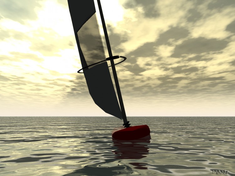 Wallpapers Digital Art 3D - Vue Bateau sur l'eau