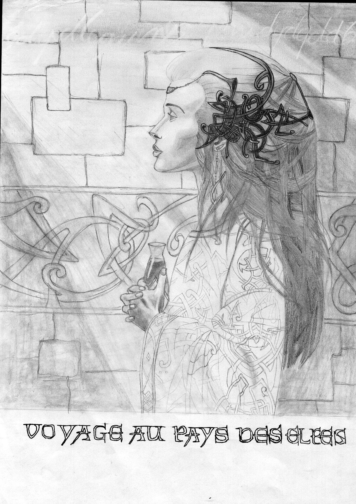 Fonds d'cran Art - Crayon Fantasy - Elfes Galadriel