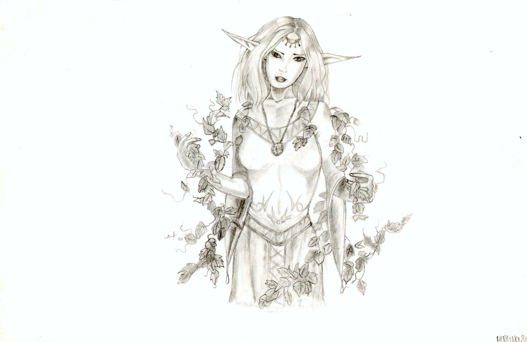 Wallpapers Art - Pencil Fantasy - Elfs Elfe