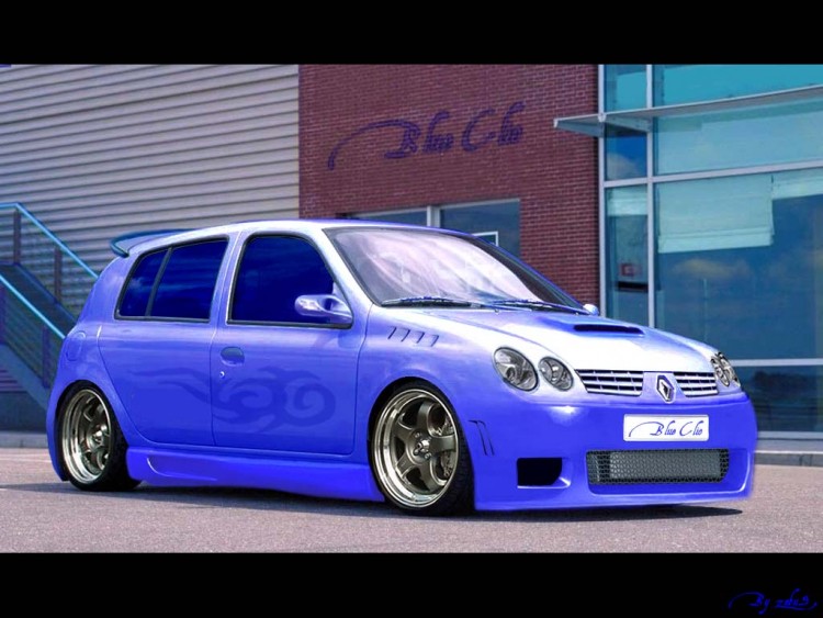 Fonds d'cran Voitures Tuning Blue Clio