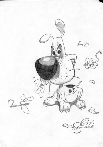 Wallpapers Art - Pencil Comics - Animals dog