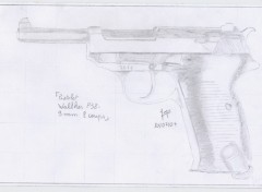 Wallpapers Art - Pencil Pistolet Walther P38 - 9mm 8coups