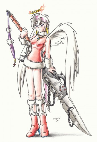 Wallpapers Art - Pencil Fantasy - Angels Ange combat