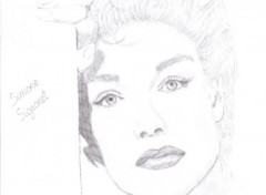 Wallpapers Art - Pencil Simone Signoret