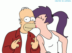 Wallpapers Cartoons Homer & Leela