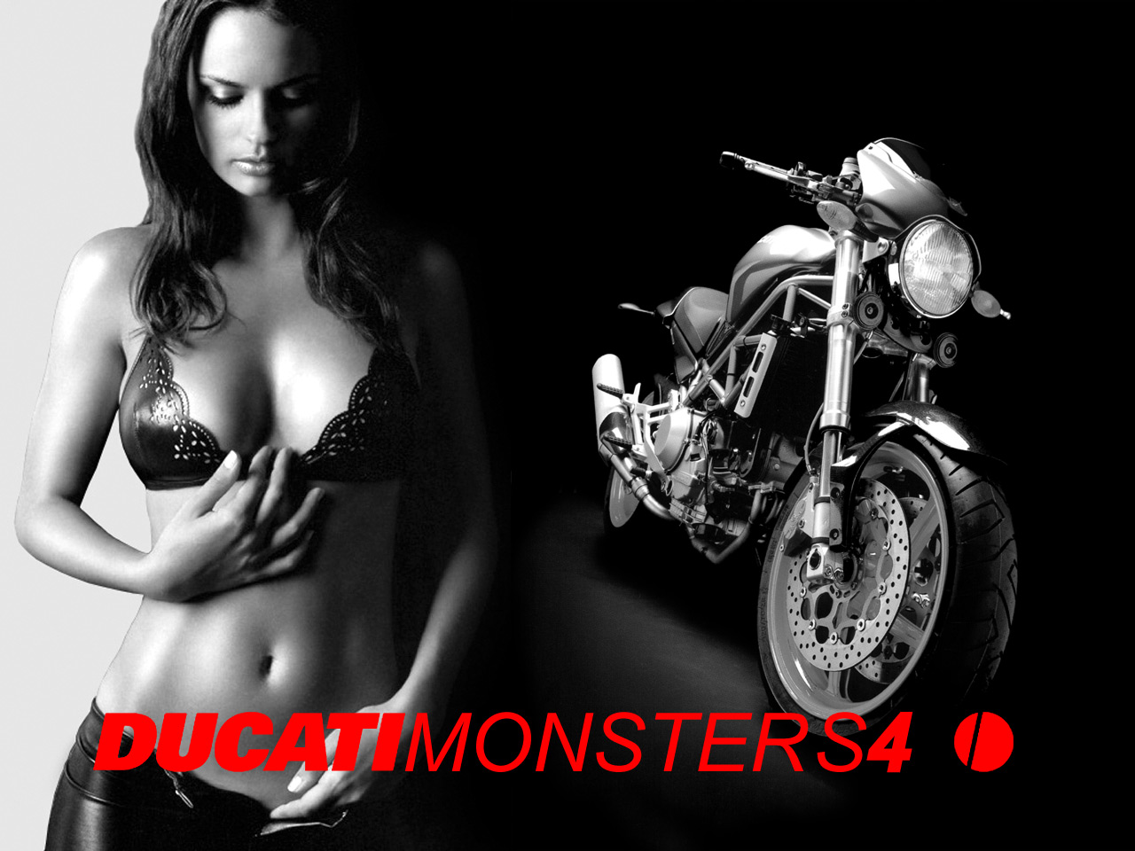 Fonds d'cran Motos Filles et motos ducati