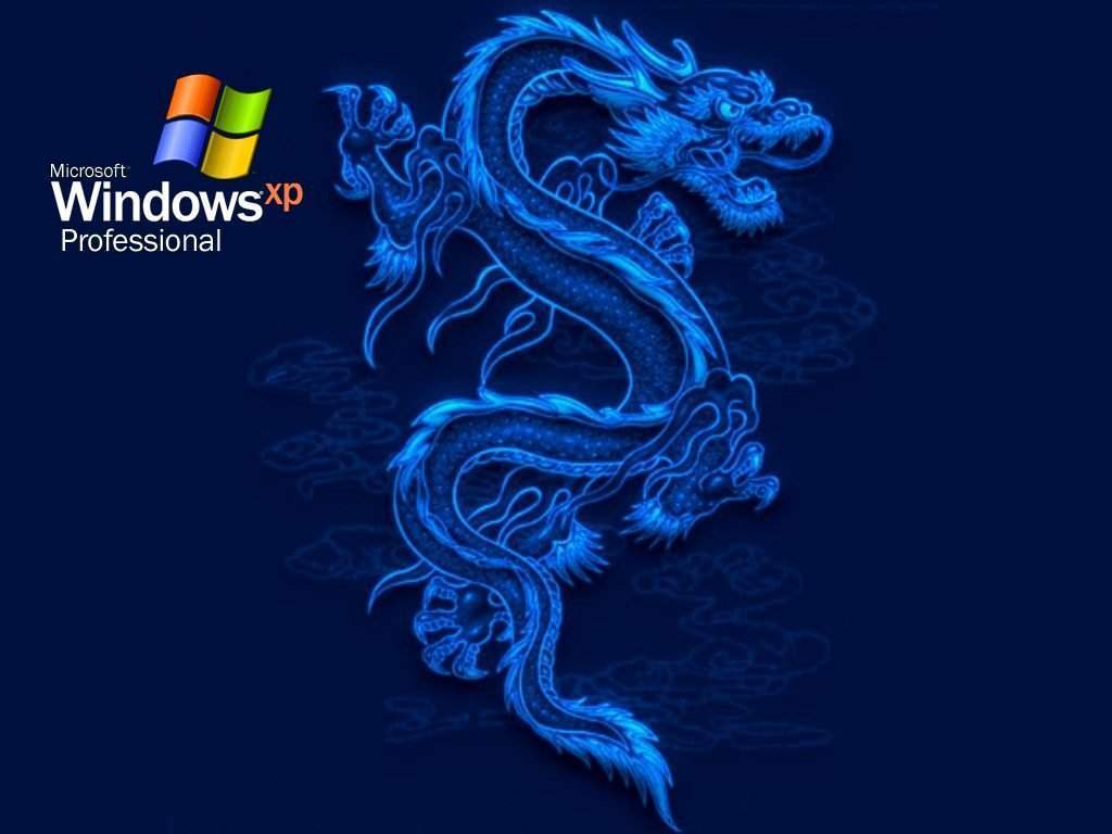 Wallpapers Computers Windows XP Win dragon bleu..jpg