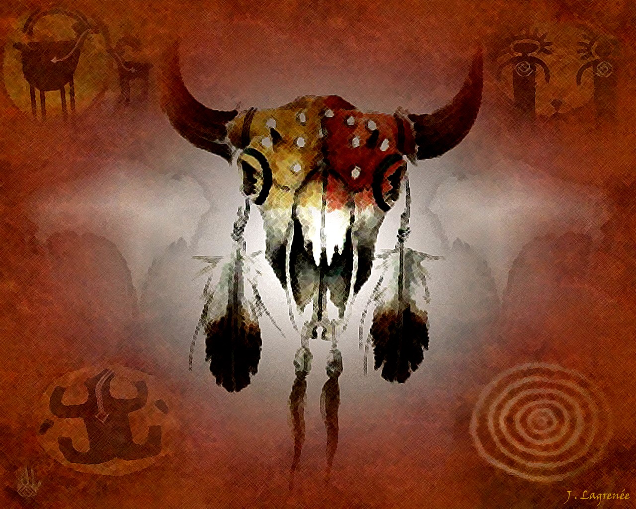 Wallpapers Digital Art Primal Humans Sacred Skull