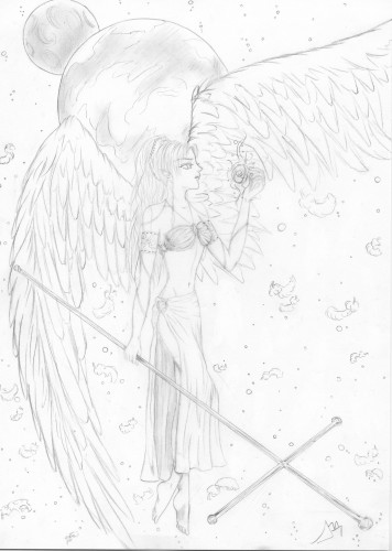 Wallpapers Art - Pencil Fantasy - Angels Sky Angel