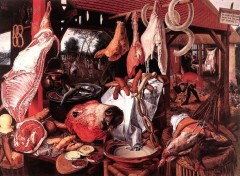 Fonds d'cran Art - Peinture A meat stall