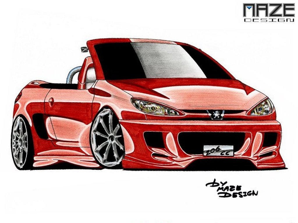 Wallpapers Cars Cars drawings 206 cc