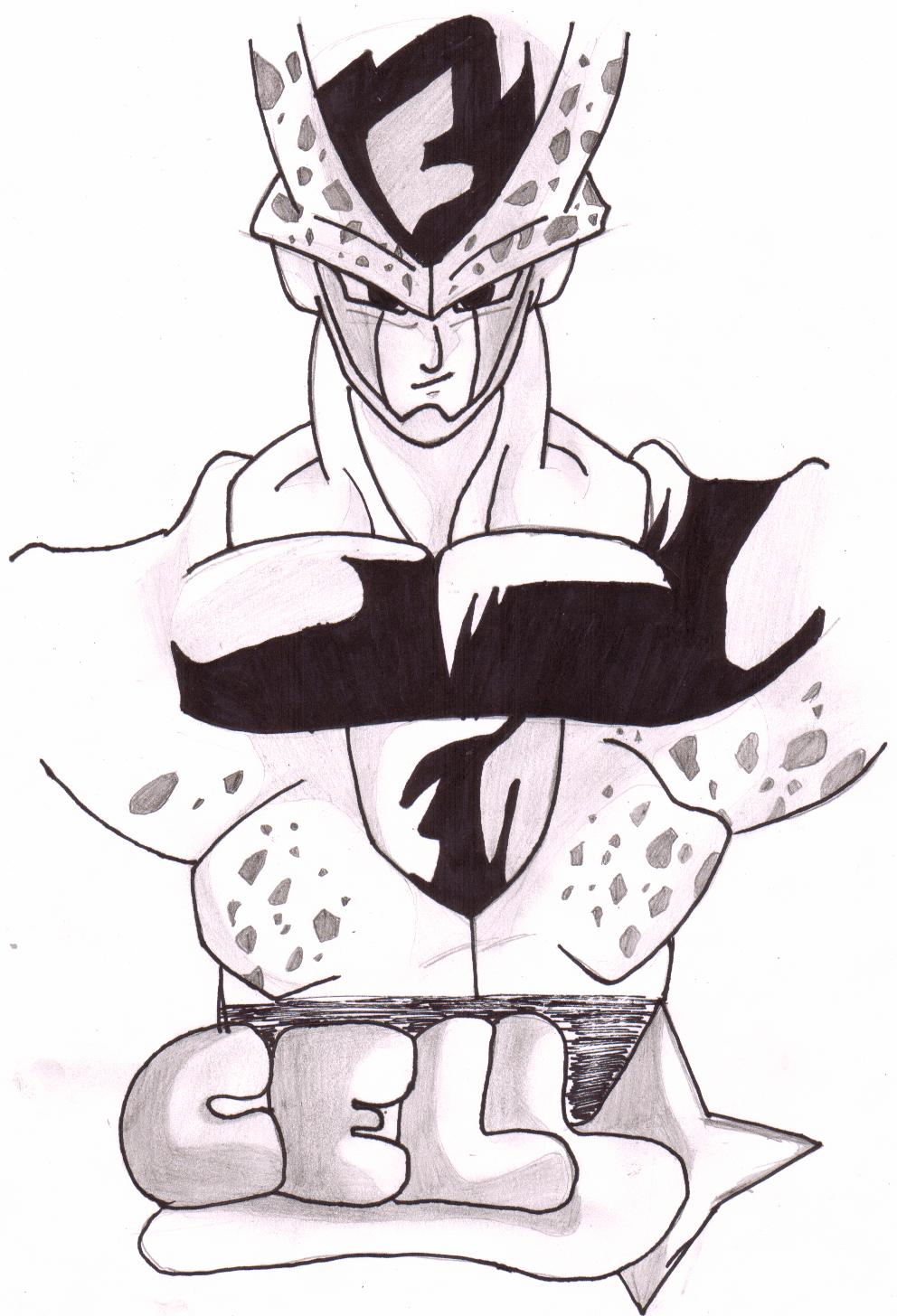 Fonds d'cran Art - Crayon Manga - Dragon Ball Z cell game