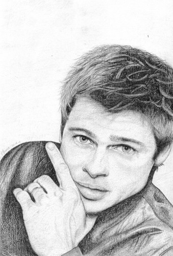 Fonds d'cran Art - Crayon Portraits Brad Pitt