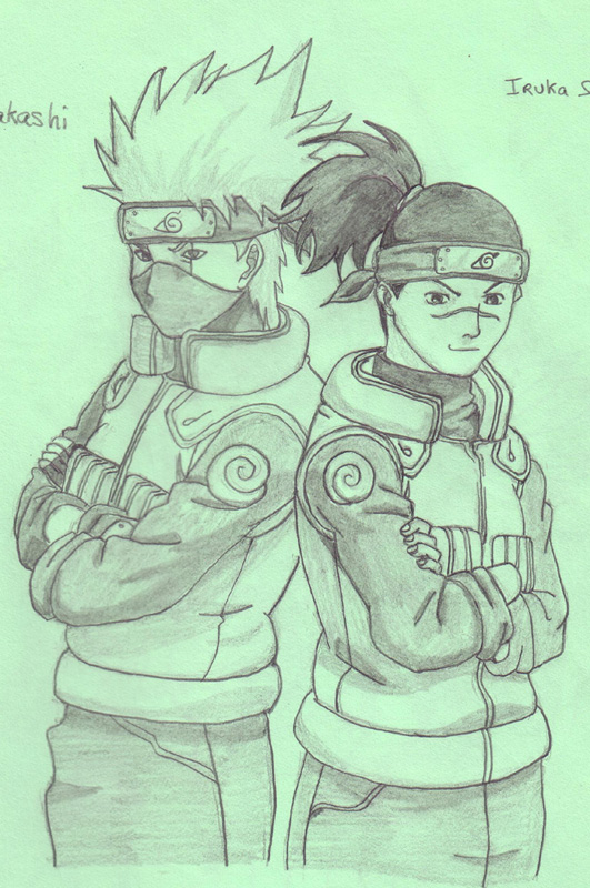 Wallpapers Art - Pencil Manga - Naruto Kakashi et Iruka (Naruto)