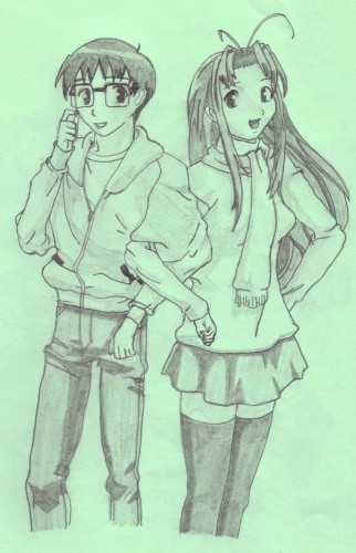 Fonds d'cran Art - Crayon Manga - Love Hina Love Hina