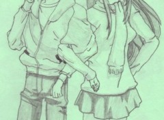 Fonds d'cran Art - Crayon Love Hina