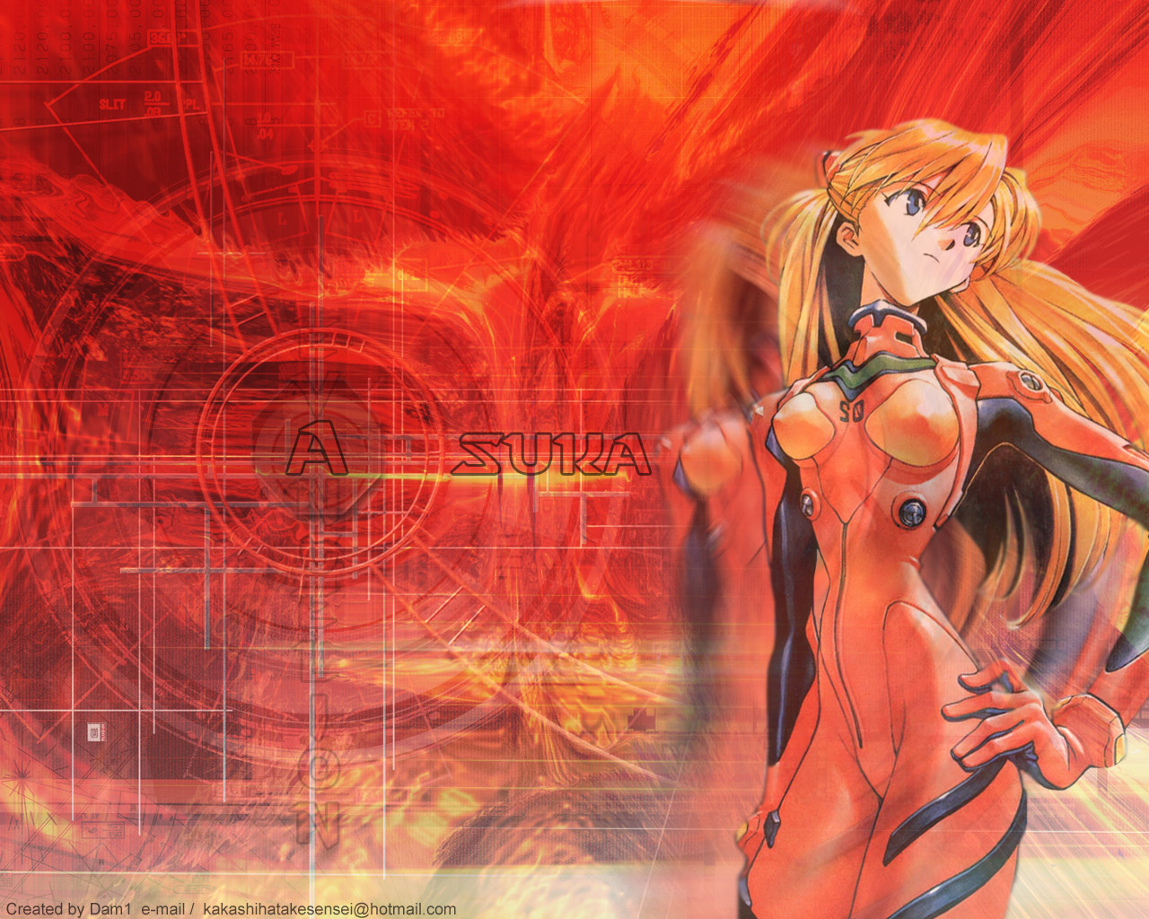 Fonds d'cran Dessins Anims Evangelion Asuka The Queen Of Hell