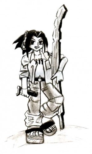 Fonds d'cran Art - Crayon Manga - Shaman King Yoh au cimetierre