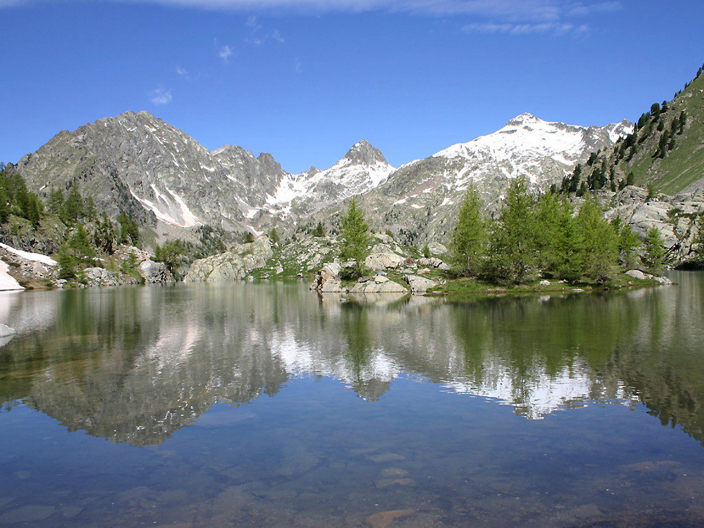 Fonds d'cran Nature Couchers et levers de Soleil Lac de Trecolpas