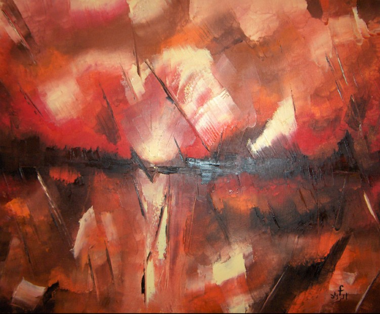 Fonds d'cran Art - Peinture Abstrait coucher de soleil