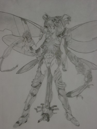 Wallpapers Art - Pencil Manga - Characters fille robot