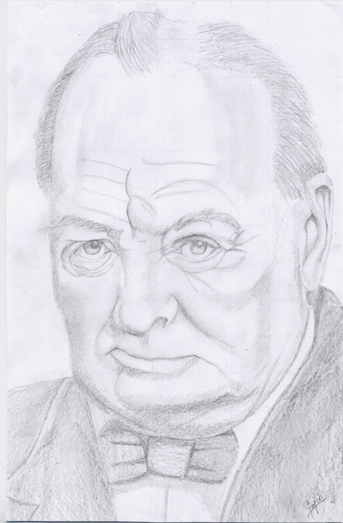 Wallpapers Art - Pencil Portraits Winston Churchill