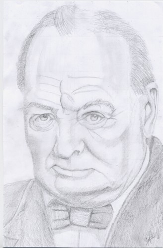 Wallpapers Art - Pencil Portraits Winston Churchill