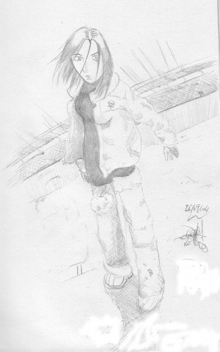 Fonds d'cran Art - Crayon Manga - Gunnm Gally