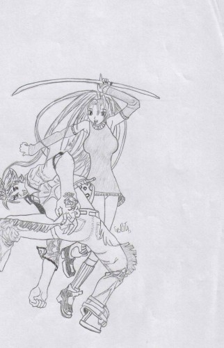 Fonds d'cran Art - Crayon Manga - Personnages enfer et paradis