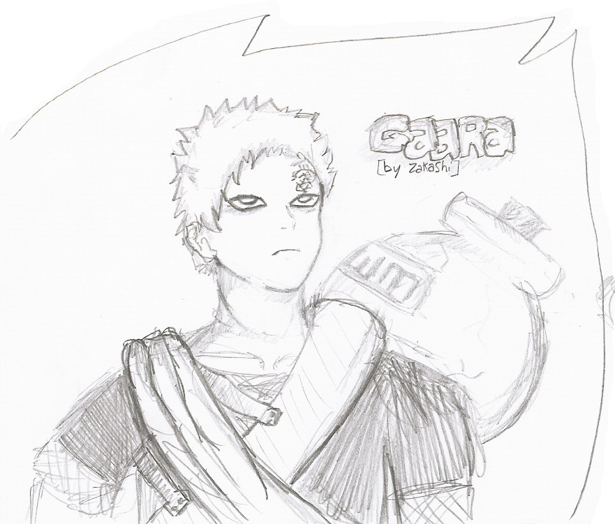 Wallpapers Art - Pencil Manga - Naruto gaara