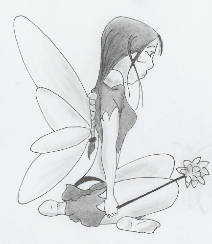 Wallpapers Art - Pencil Fantasy - Fairies petite fe