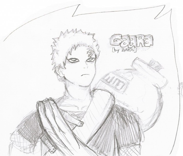 Wallpapers Art - Pencil Manga - Naruto gaara