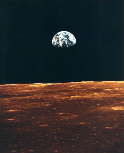 Wallpapers Space Earth The Earth rises over the surface of the Moon