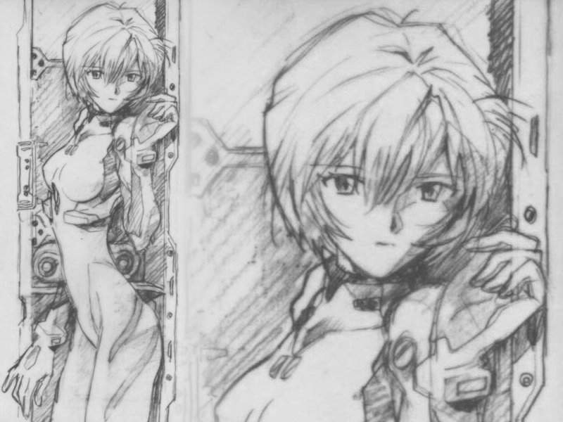 Fonds d'cran Art - Crayon Manga - Evangelion rei ayanami