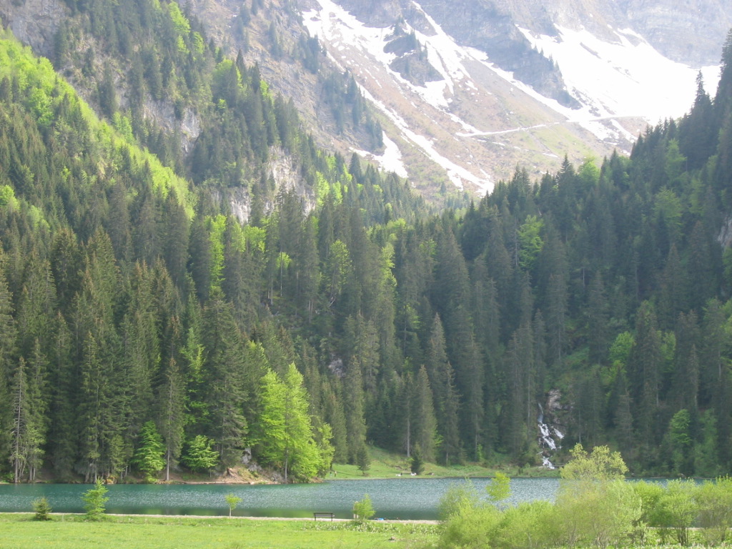 Fonds d'cran Nature Couchers et levers de Soleil lac de ch moi! ;)