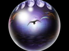 Wallpapers Digital Art ball night flying