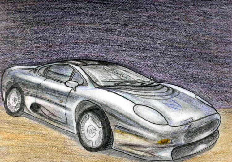 Fonds d'cran Art - Crayon Voitures et Motos Jaguar