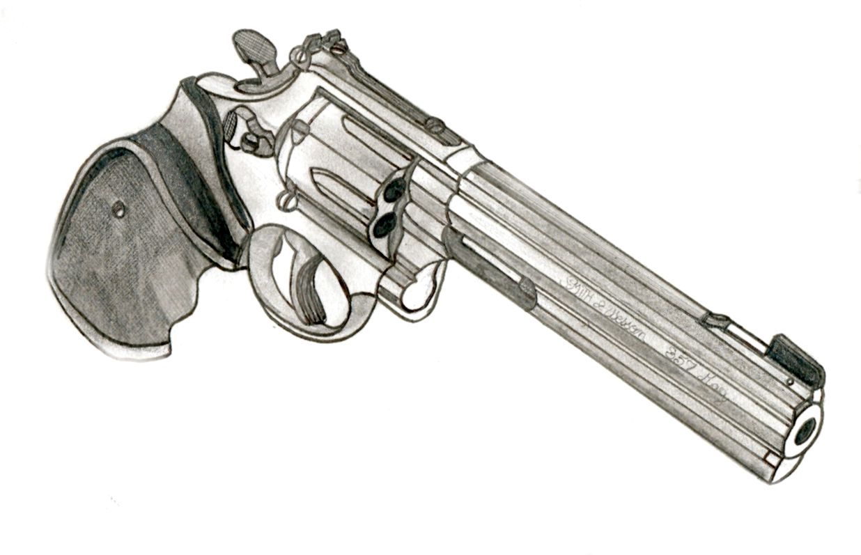 Wallpapers Art - Pencil Weapons Smtih&Wesson 357 magnum