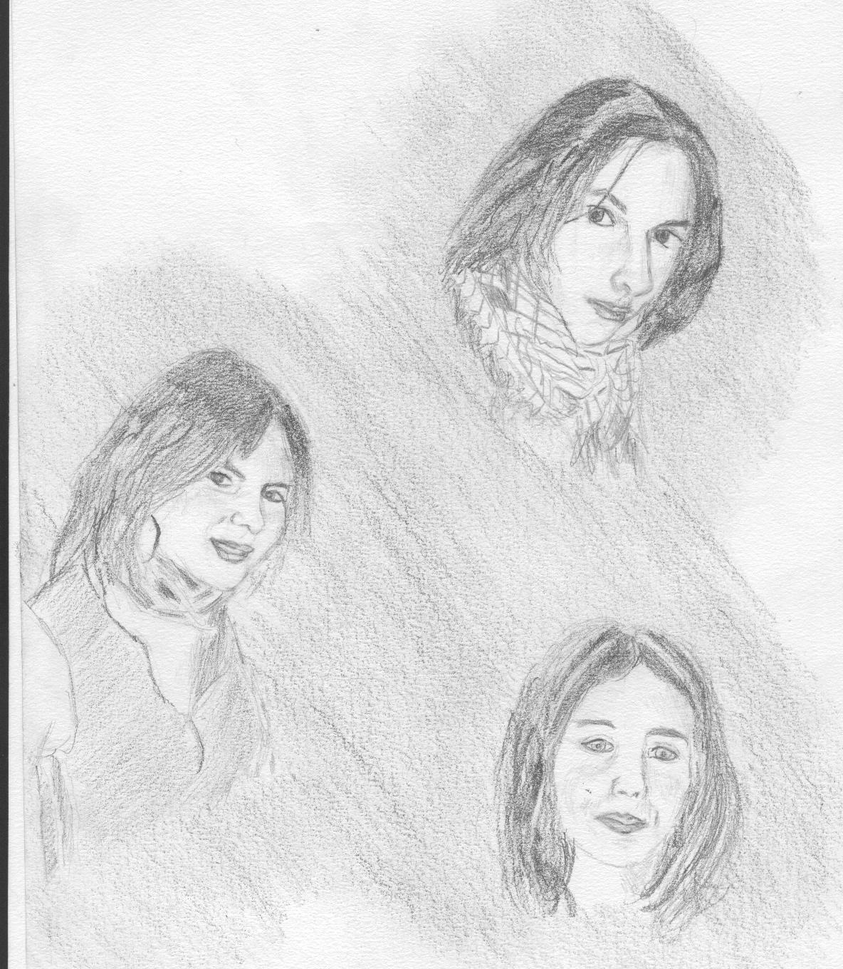 Fonds d'cran Art - Crayon Portraits the three friends