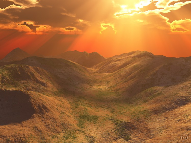 Wallpapers Digital Art 3D - Terragen A feu et a sang