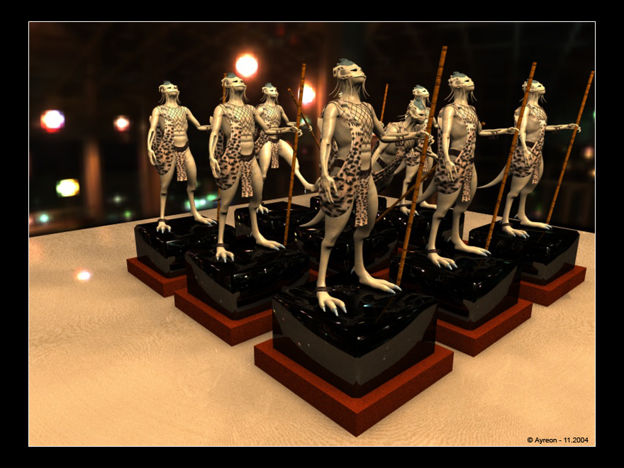 Fonds d'cran Art - Numrique 3D - Cinema 4D Statuettes Alien